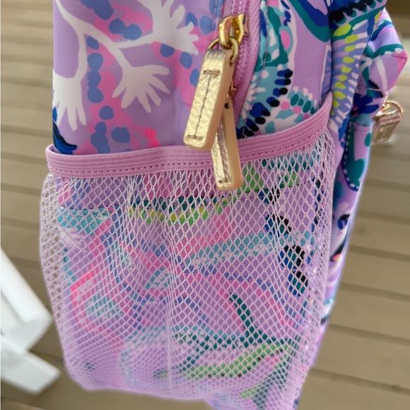 NWOT Lilly Pulitzer Bahia Backpack Lilac Freesia Mermaid For You - Picture 3 of 6